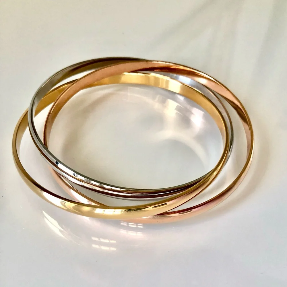 Tri Color Trinity Rolling Bracelet